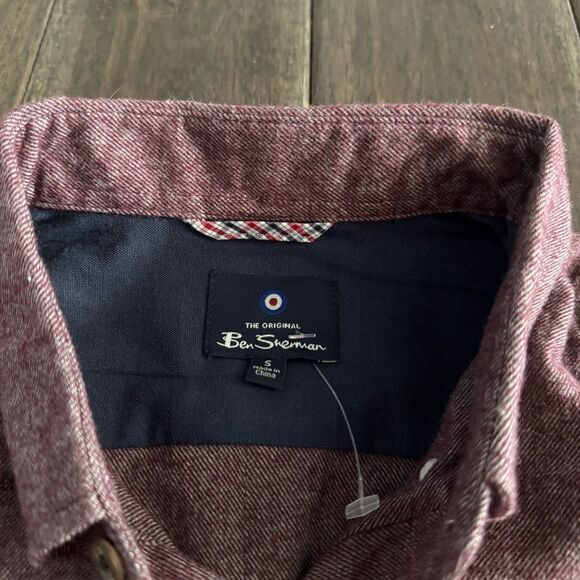 Ben Sherman Port Royals Men’s Light Maroon Button Down Shirt S NWT - Picture 3 of 7